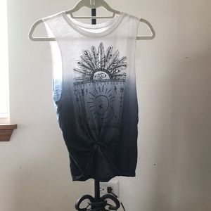 White fade to Blue tank top